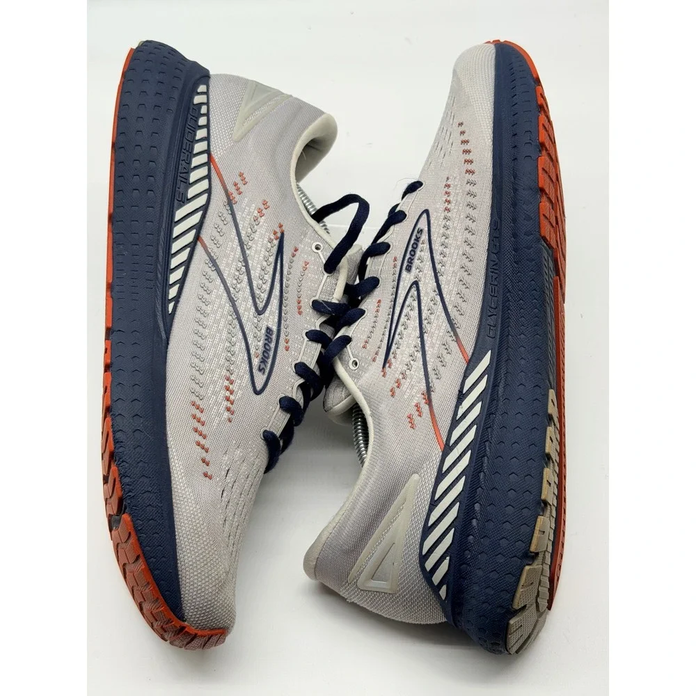 Brooks Glycerin GTS 19 Mens 12.5 D Running Shoes Gray Navy Orange 110357